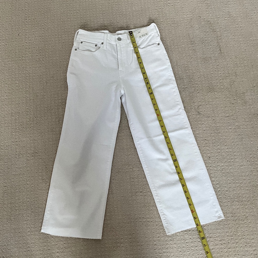 NWT J. Crew white slim wide leg jeans